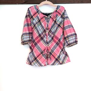 Polo Ralph Lauren Girls plaid cotton blouse size 5